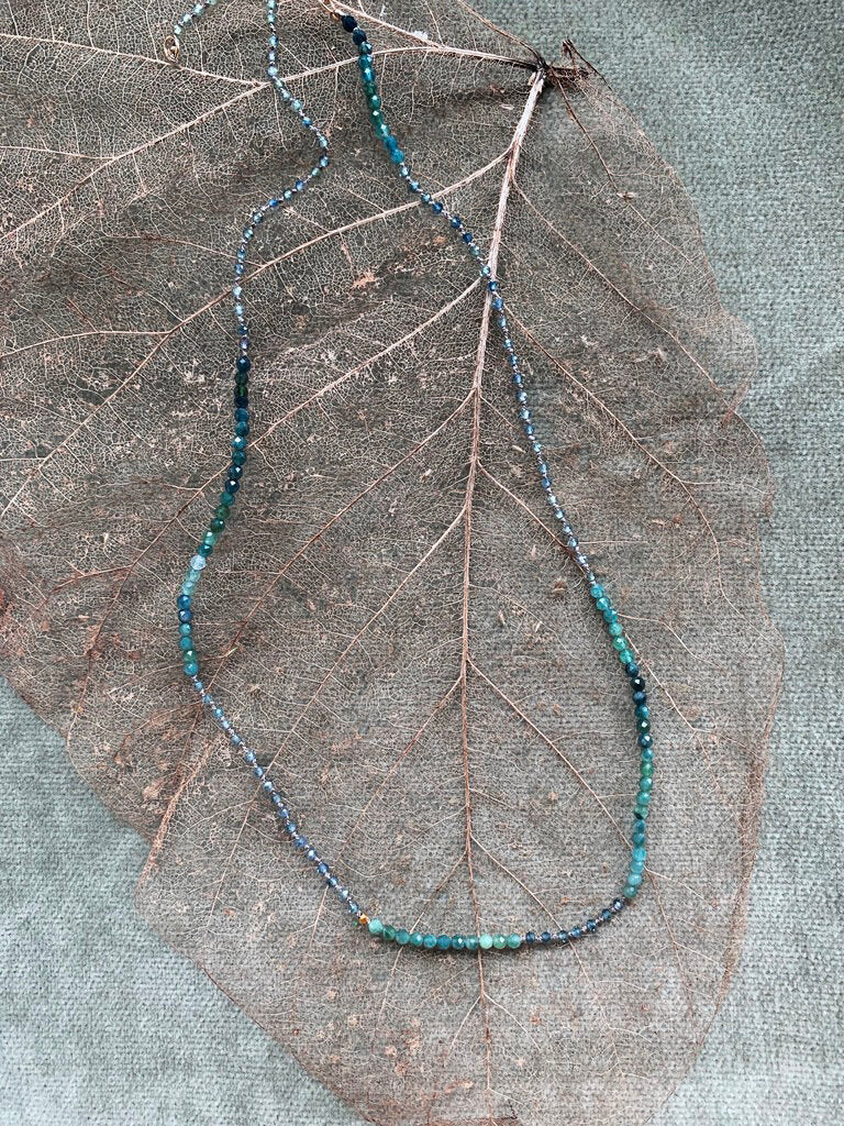 Blue/Green Tourmaline Necklace 18-20"